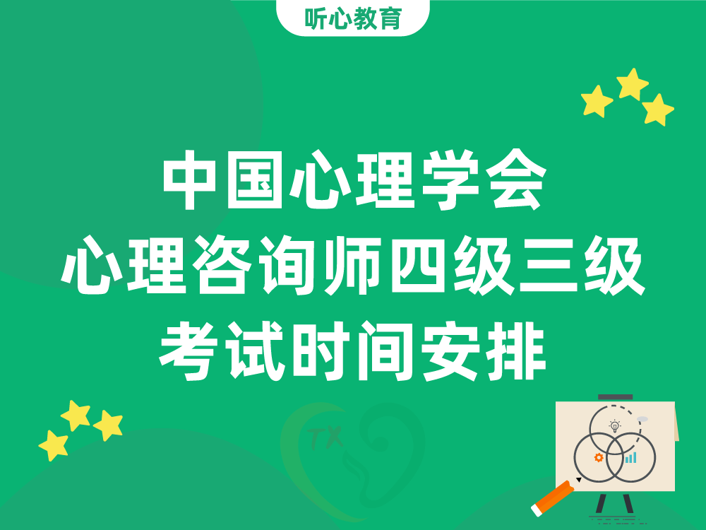 中国心理学会心理咨询师四级三级考试时间安排